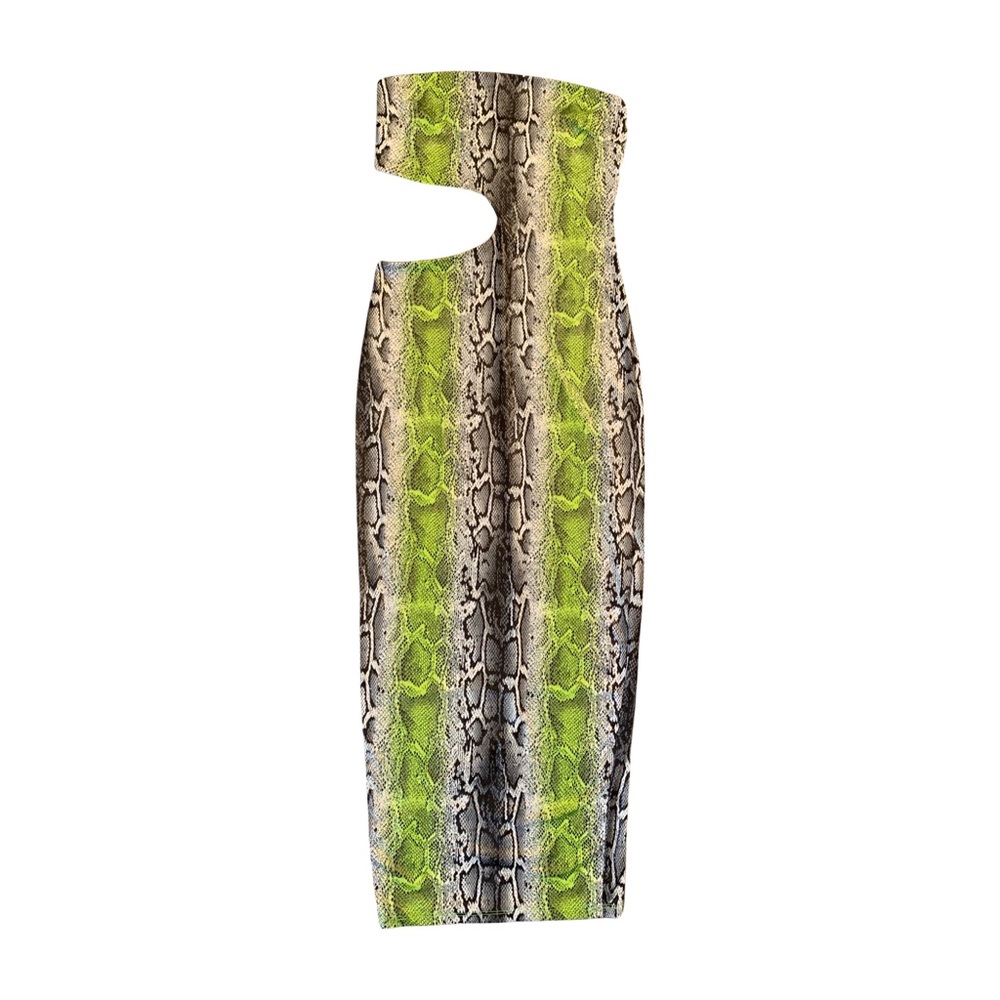 Snake skin cutout bodycon dress